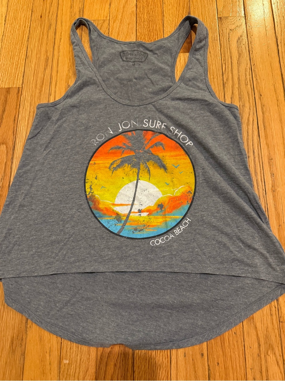 Cocoa Beach Ron Jon Women's Gray Graphic Tank